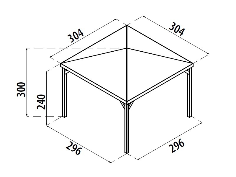 GAZEBO ISCHIA 300X300 SENZA GRIGLIATI
