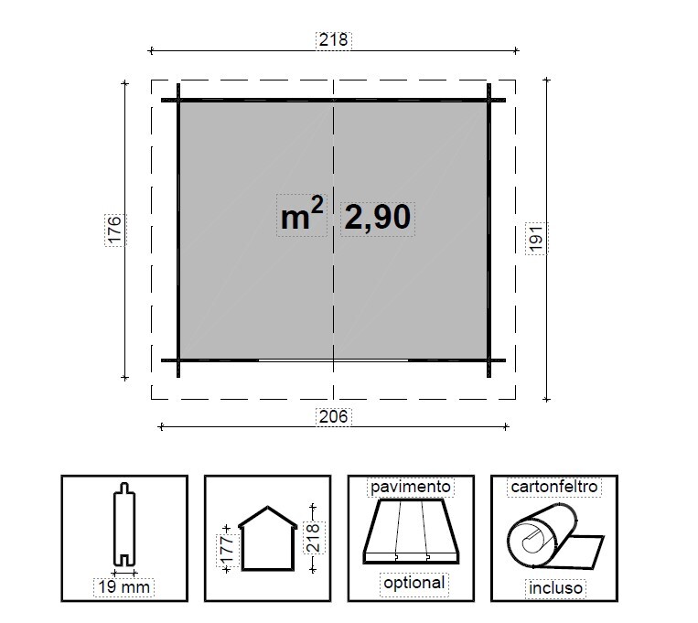 CASETTA CLARA CM 206X176