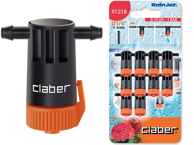 GOCCIOLATORE IN LINEA 0-10 L/H 1/4  PZ10 LINEA RAINJET ART. 91218