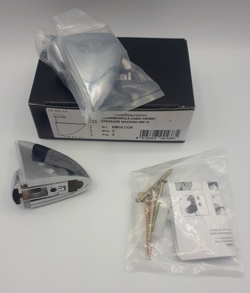 REGGIMENSOLA PER CRISTALLI ZAMA CROMATO SPESSORE VETRO MAX 14MM 1PZ