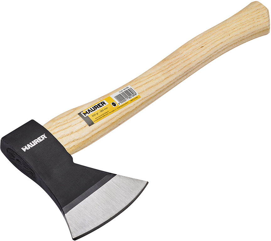 ACCETTA / Picozzino cm35 600grammi in acciaio temprato MAURER - manico in legno sagomato e verniciato