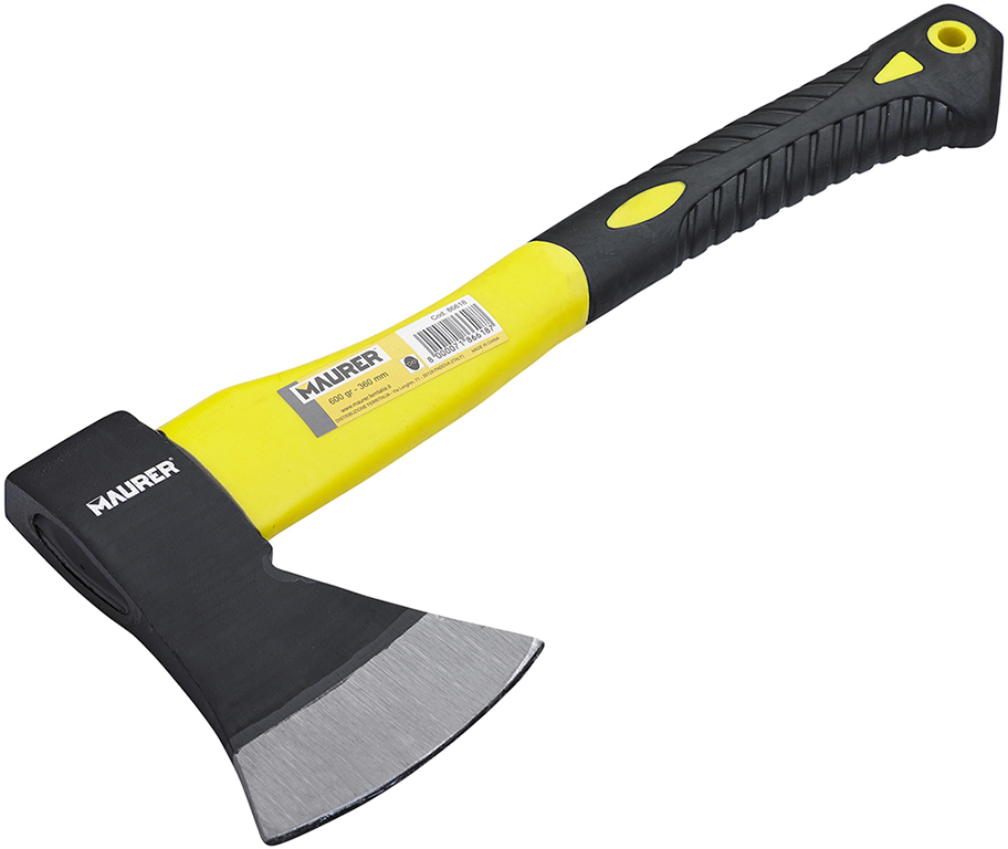 ACCETTA / Picozzino CM38 GRAMMI 800 in acciaio temprato MAURER - manico in fibra di vetro sagomato
