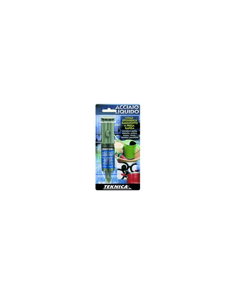 ACCIAIO LIQUIDO ML25 COLLA EPOSSIDICA BICOMPONENTE SALDATUTTO.