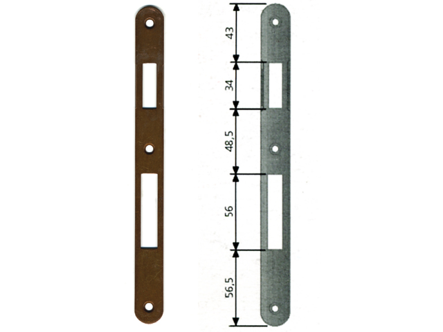 AGB Incontro patent BRONZATA B00590.30 grande L mm.22x L mm.238, con bordo tondo spessore mm.2, in acciaio.