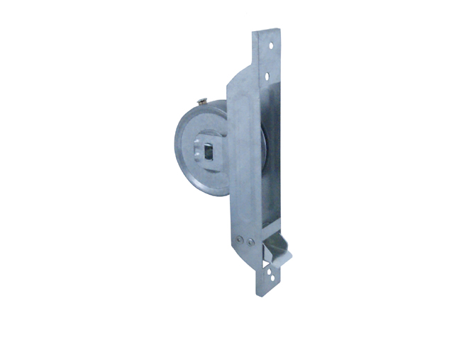 Avvolgitore a semincasso ML5 S. Con molla non caricata. Per cintino 22x1,7mm. Interassi fori: 165mm. (da foro a foro). Dimension