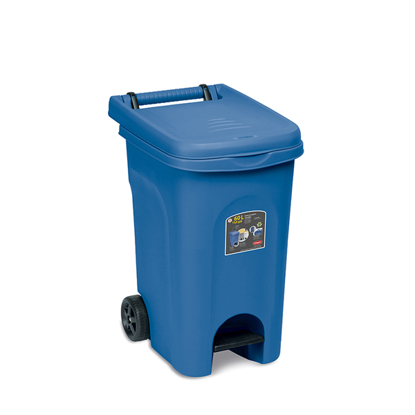 BIDONE Urban Eco System 60 lt con pedale BLU STEFANPLAST