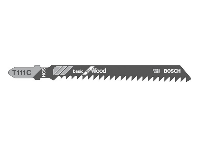 Bosch lame per seghetto alternativo T111C  PER LEGNO  Lunghezza complessiva mm.100. Altezza di taglio min/max mm. 4/50.