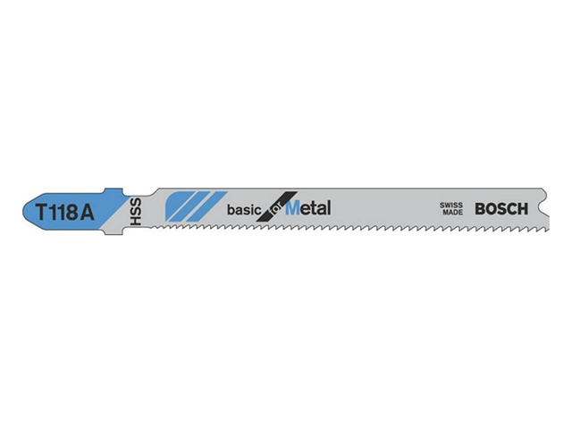 Bosch lame per seghetto alternativo. 5PZ Lunghezza complessiva mm. 92. Altezza di taglio min/max mm. 1/ 3. Per lamiere sottili. 