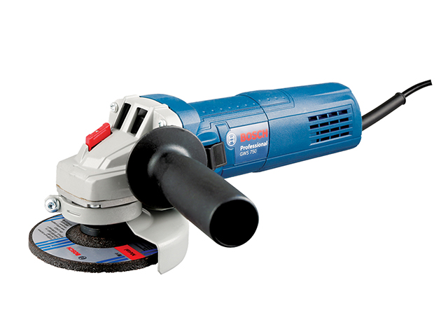 Bosch smerigliatrice GWS 750, diametro disco 115 mm, circonferenza 187 mm, numero di giri a vuoto 11.000 al min , sistema protez