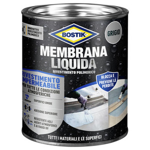 BOSTIK MEMBRANA LIQUIDA RIVESTIMENTO POLIMERICO IMPERMEABILE 1 KG GRIGIO