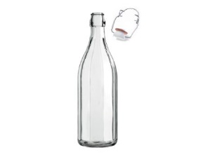 BOTTIGLIA VETRO COSTOLATA LT1 SENZA TAPPO