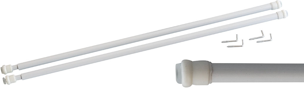 Bris-bris allungabile per tende CM36/60 MAURER mod. IUTA - in acciaio colore bianco - diam. 8 mm - con molla - con ventose e can