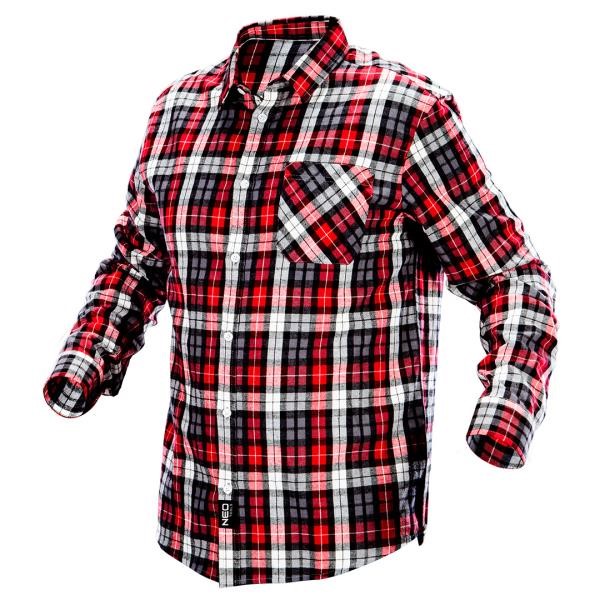 CAMICIA IN FLANELLA FANTASIA SCOZZESE BIANCO-ROSSO TAGLIA M ART. 81-540