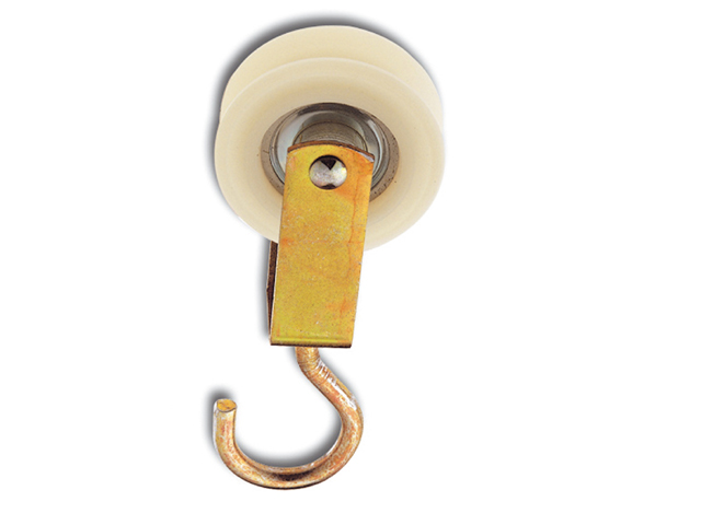 CARRUCOLA CON GANCIO, RUOTA IN NYLON CON CUSCINETTO A SFERE DIAMETRO 50MM ART. 87050