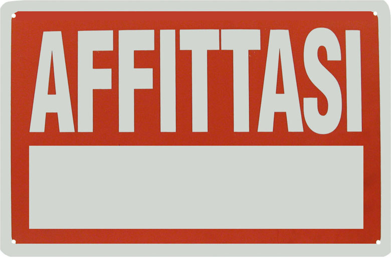 CARTELLO IN PLASTICA AFFITTASI 30x20cm
