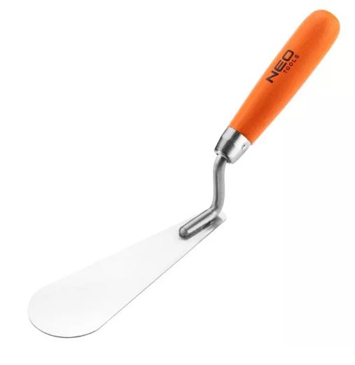 Cazzuola per stucco  lingua di gatto, 165 x 54 x 17 mm, manico in legno ART. 50-123 NEO TOOLS