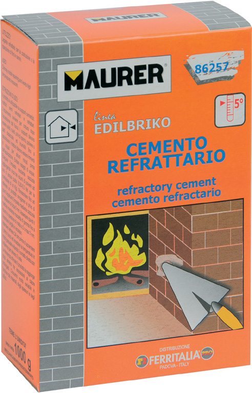 Cemento refrattario MAURER EDILBRIKO per riparazione interne di camini e opere esposte ad alte temperature - adatto per uso inte