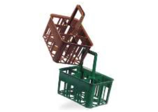 CESTELLO 6 POSTI PORTABOTTIGLIE IN PLASTICA ASSORTITO VERDE / ROSSO