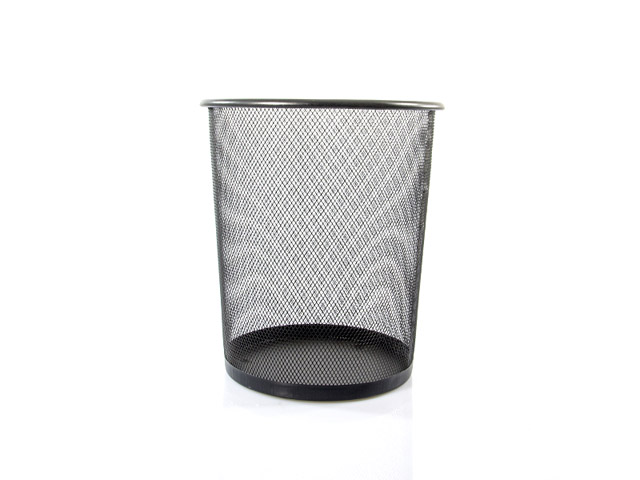Cestino gettacarta nero, in rete metallica