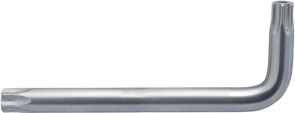Chiave a maschio piegate TORX 15 MAURER PLUS profilo Tamper Resistant TORX con foro - in acciaio cromo vanadio S2