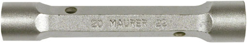 Chiave a tubo 25X28MM  doppia esagonale MAURER - leggera, in acciaio stampato cromato