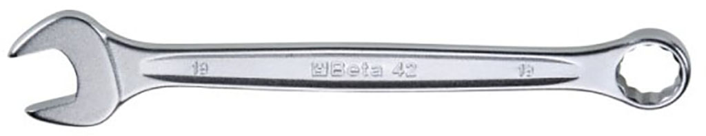 Chiave combinata MM24 a forchetta e poligonale piegata cromata BETA art. 42N
