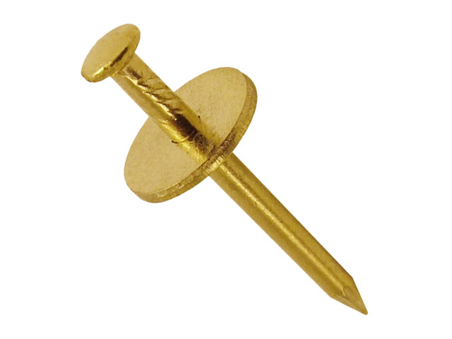 CHIODO CON RONDELLA NICHELATO OTTONE APPENDI QUADRO MM2,0X25 15 PEZZI