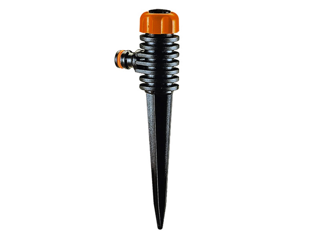 Claber 8660 Spike. Irrigatore statico a pioggia finemente polverizzata per un'area circolare. Montato su puntale.