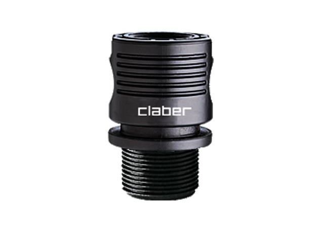 Claber 91494 Raccordo automatico filetto 3/4. Serve per collegare ai programmatori elettronici il riduttore di pressione, il rac