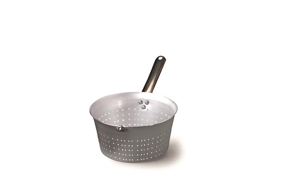 Colapasta Conico ALBERGO, 1 Manico DIAM. 26cm, In Alluminio puro 99,5%  ART.175, Altezza 15,5 cm - spessore 3 mm.