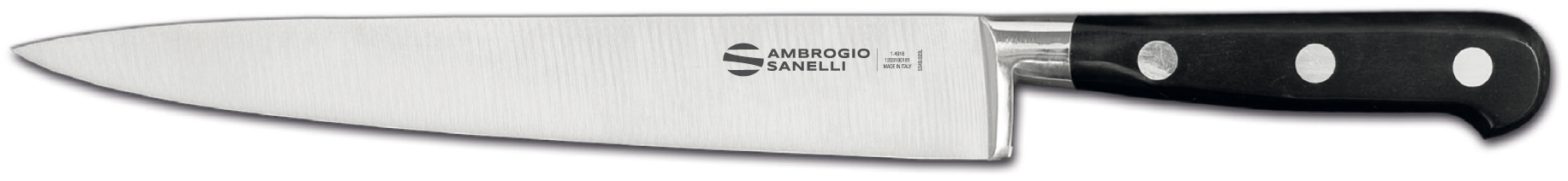 Coltello Affettare Forgiato CM25 Linea CHEF. Acciaio della migliore qualità per un’affilatura perfetta e di lunga durata. Marcat