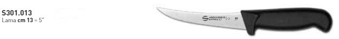 COLTELLO DISOSSO CURVO CM13 linea SUPRA MANICO NERO  AMBROGIO SANELLI