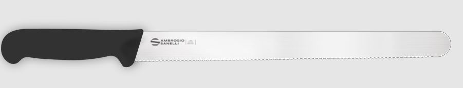 COLTELLO PANETTIERE MICRODENTATO MANICO NERO linea SUPRA CM26 4D AMBROGIO SANELLI