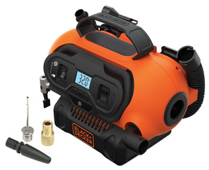 COMPRESSORE PORTATILE B+D BDCINF18NMod. BDCINF18N funzionamento con presa 12 V (accendisigaro) o presa 230 V Funzionamento cordl
