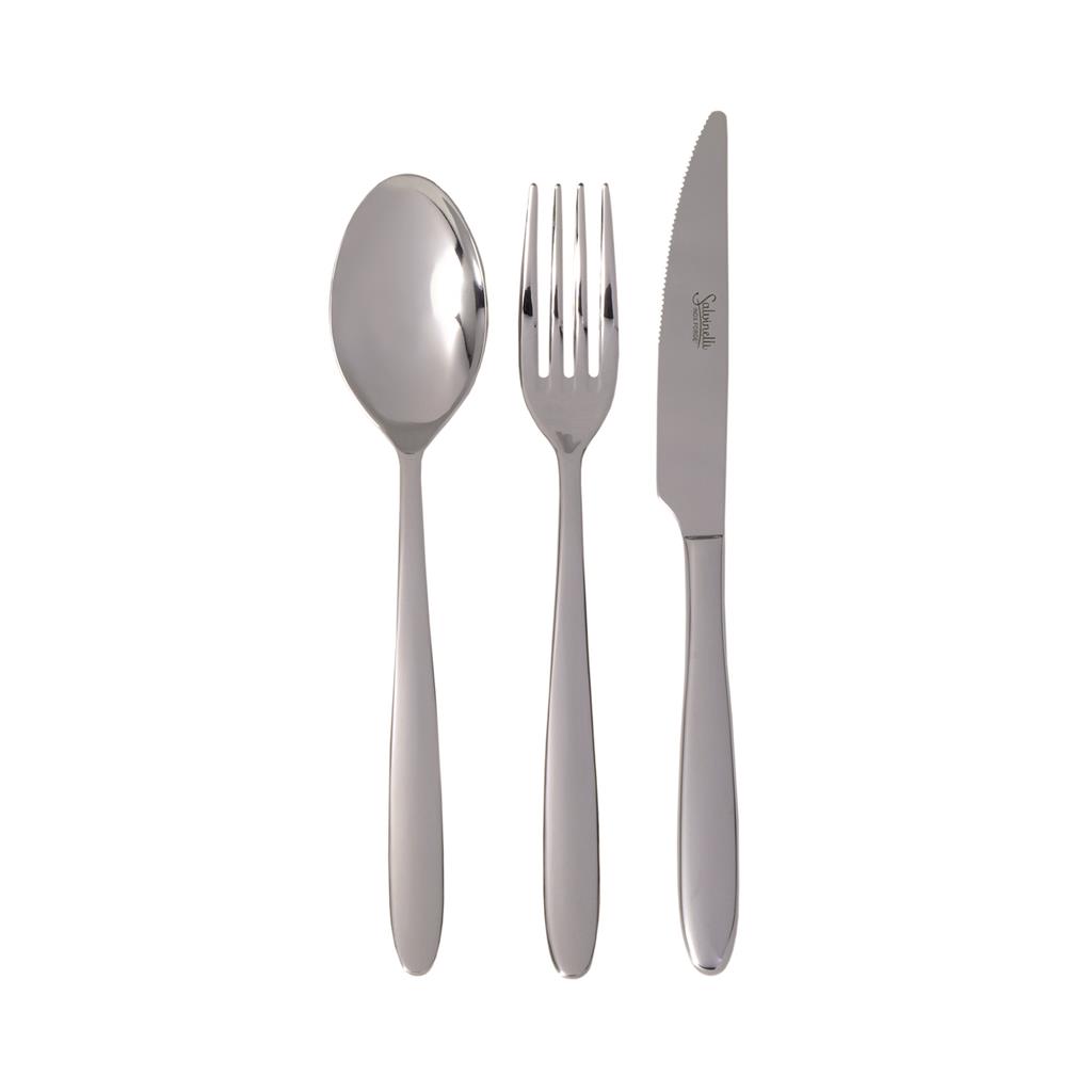 CUCCHIAIO TAVOLA Salvinelli Linea FAST,  in Acciaio Inox 18-10. Finitura lucida. Spessore 2,5 mm. Lunghezza 205mm.