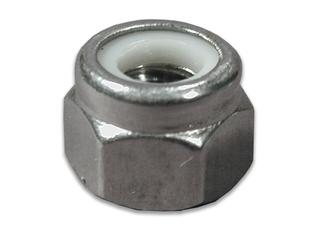 Dado autobloccante MM10 in acciaio inox A2, passo grosso basso DIN 985
