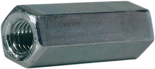 DADO ESAGONALE LUNGO ZINCATO  DI GIUNZIONE M10x17Xh45MM