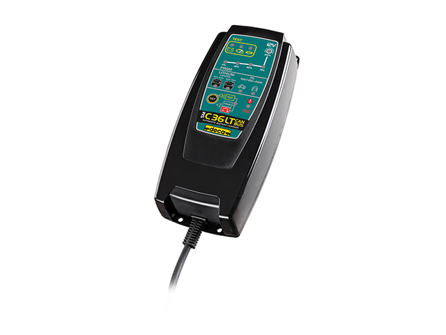 DECA Caricabatteria ELETTRONICO SM C36LT automatico a corrente costante, con programma per la carica di mantenimento (carica ad 