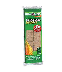 DIAVOLINA ACCENDIFUOCO ECOLOGICA 24 CUBETTI prodotto con elementi naturali. Non inquina e non sporca ART. 15330