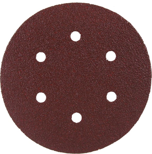 Disco abrasivo velcrato GRANA 60 al corindone diam. mm.150 con 6 fori - ideale per legno, metalli e strati di vernice - adatto p