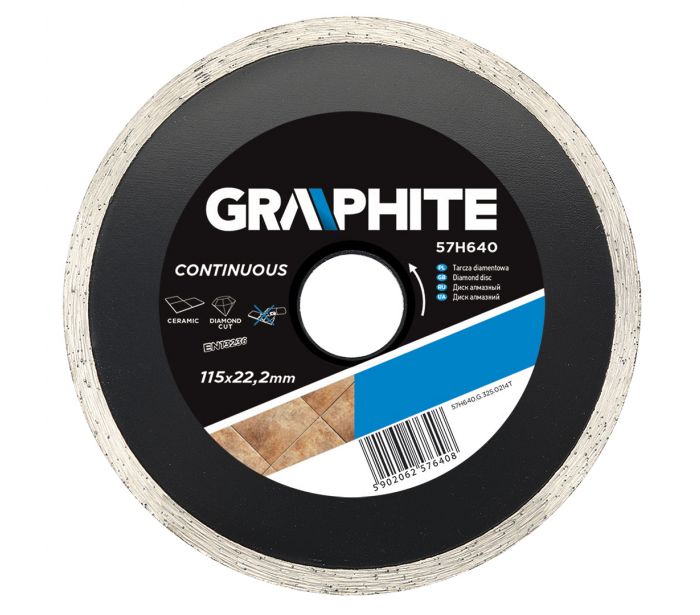 DISCO DIAMANTATO 115 X 22,2 MM, SOLIDO ART. 57H640 GRAPHITE