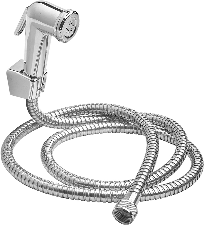 DOCCETTA MAURER CON PULSANTE SHUT-OFF CROMATA E TUBO FLESSIBILE DA 150CM