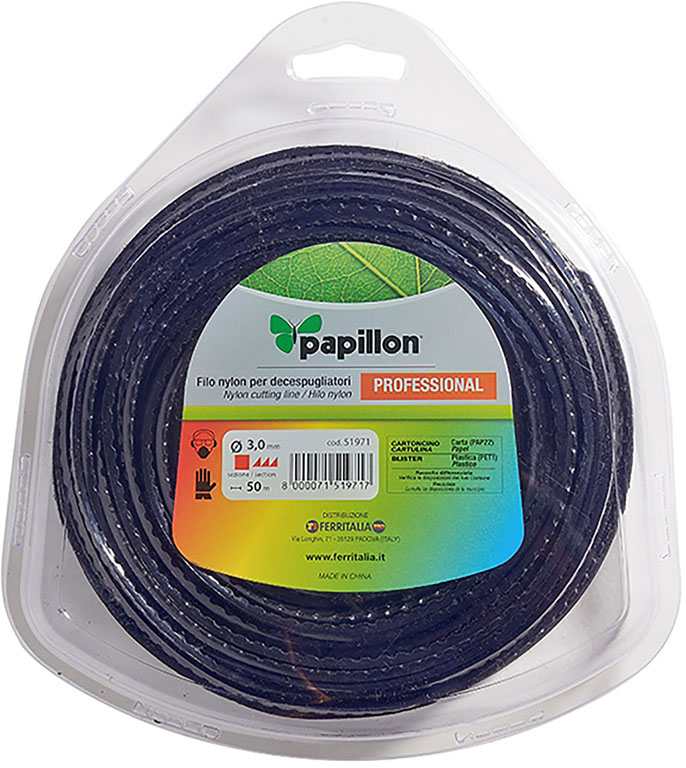 FILO DECESPUGLIATORE PAPILLON QUADRATO seghettato MM3 12MT