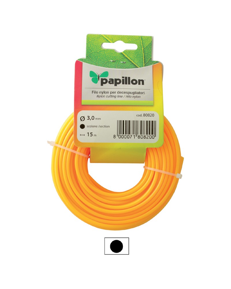 Filo in nylon PAPILLON  per decespugliatori - profilo tondo - blister da 15 mt