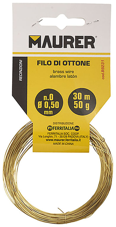 FILO OTTONE IN MATASSA MT30  NR.0, DIAMETRO MM0,5 GR.50 CA