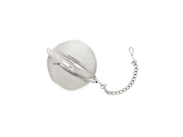 Filtro per tisane, the e infusi realizzato completamente in acciaio inox a retina con catenella cm.7,5. EVA 022312