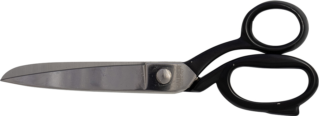Forbici da sarto 10 LUNGHEZZA 255 MM MAURER in acciaio carbonio C50 forgiato e nichelato - manico verniciato nero - adatta al ta