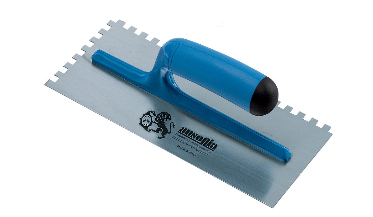 Frattazzo per colla 28X12CM  manico plastica Dente 10x10mm