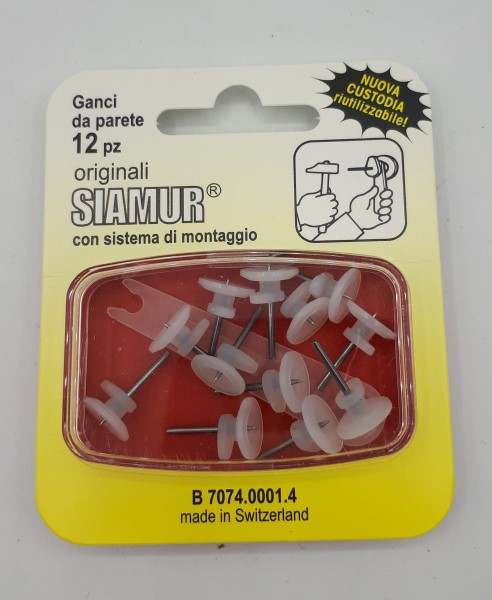 GANCI DA PARETE SIAMUR ORIGINALI CON SISTEMA DI MONTAGGIO 12PZ