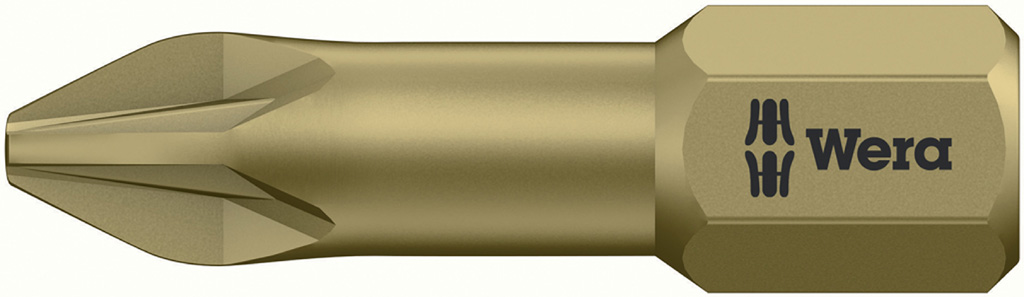 Inserto a croce WERA PZD2 X25MM art.855/1HT tipo Pozidriv con zona di torsione ottimizzata esagono 1/4
